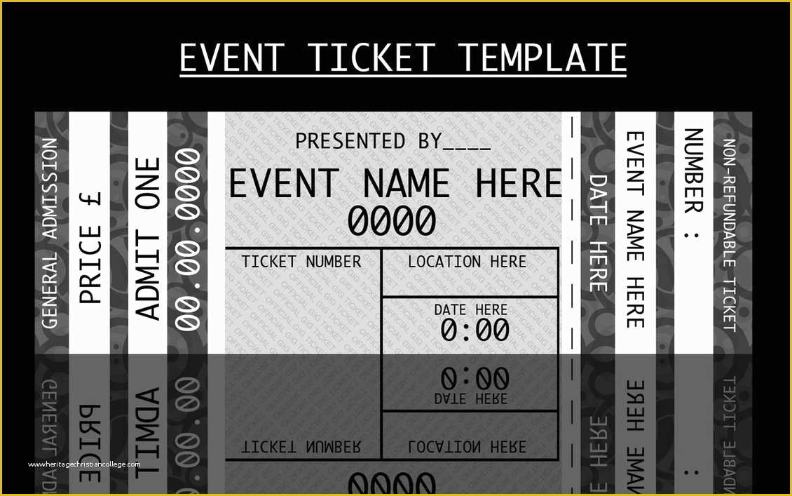 Ticket Layout Template Free Of Concert Ticket Templates Free