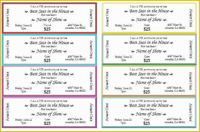 Ticket Layout Template Free Of event Ticket Template