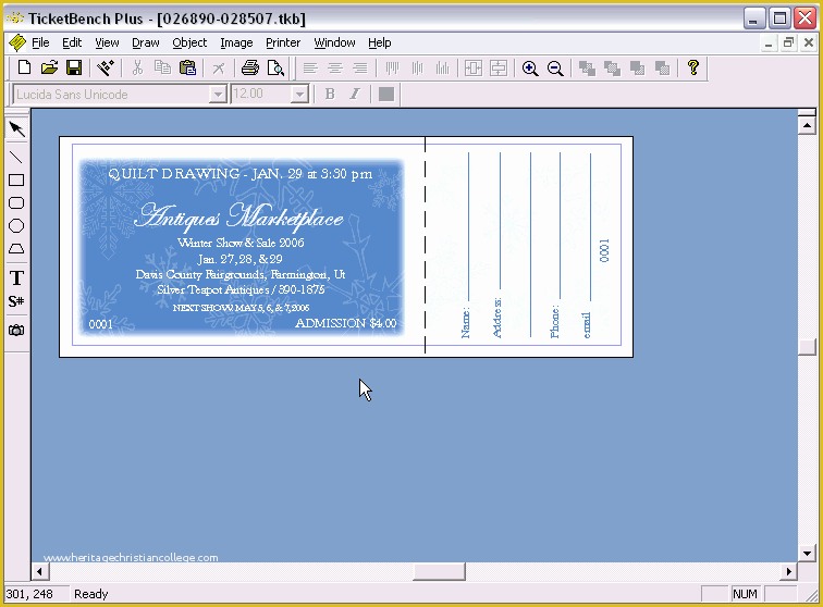 Ticket Layout Template Free Of Free Download Raffle Ticket Template Mac