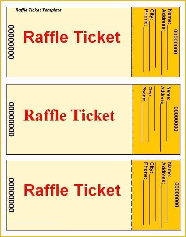 Ticket Layout Template Free Of Raffle Ticket Template … Printable Templates