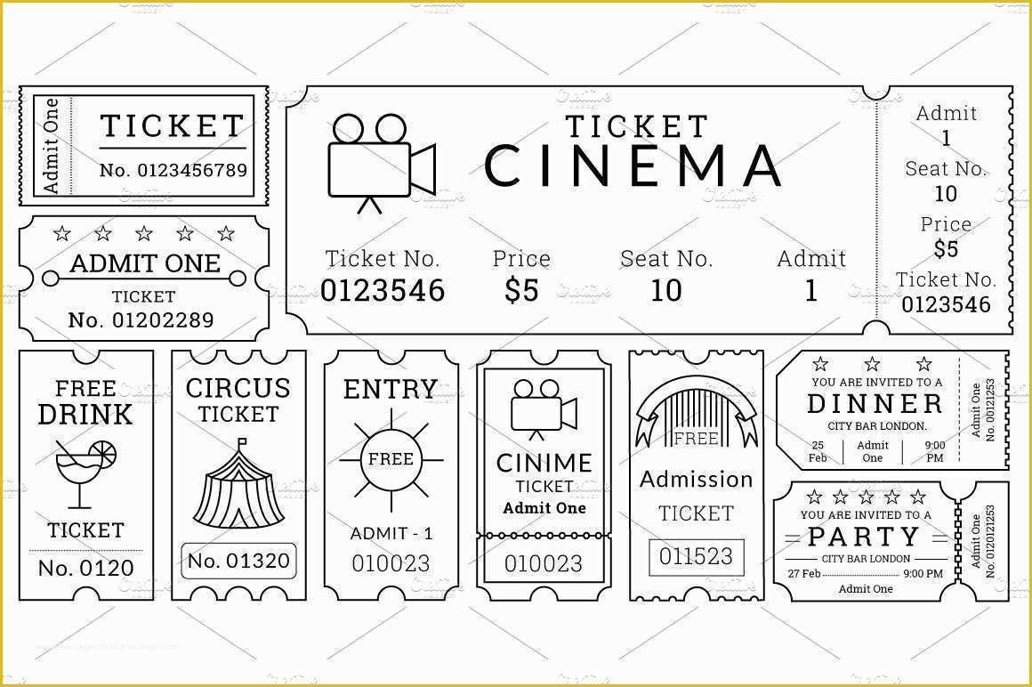 Ticket Layout Template Free Of Ticket Templates Pack Illustrations Creative Market