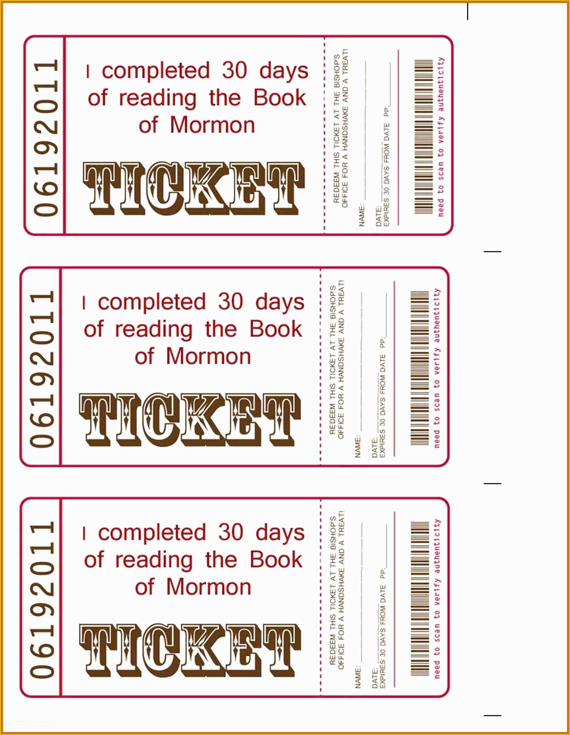 Ticket Template Free Download Of 6 7 Ticket Template Free