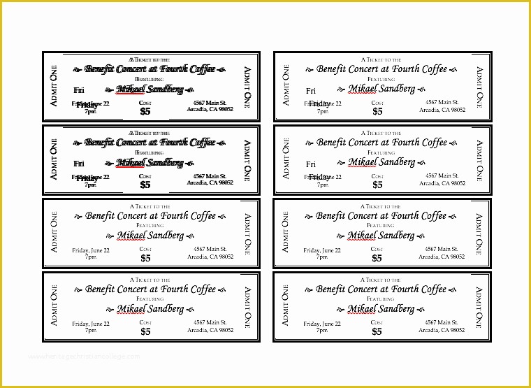 event ticket template free download word