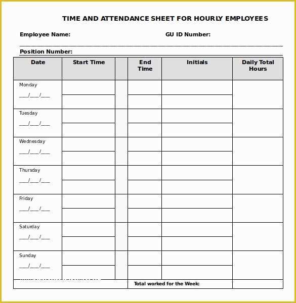 Time Card Spreadsheet Template Free Of 21 Daily Timesheet Templates Free Sample Example