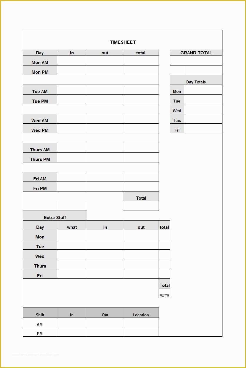 Time Card Spreadsheet Template Free Of 40 Free Timesheet Time Card Templates Template Lab