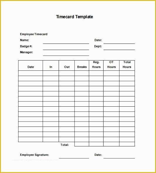 Time Card Spreadsheet Template Free Of 5 Excel Time Card Template Exceltemplates Exceltemplates