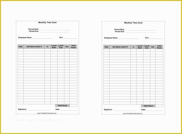 Time Card Spreadsheet Template Free Of 7 Printable Time Card Templates Doc Excel Pdf