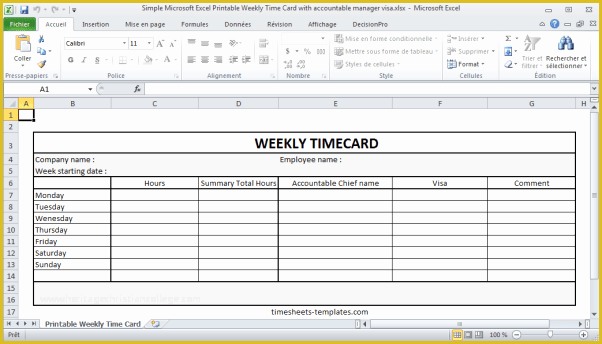 Time Card Spreadsheet Template Free Of 9 Free Printable Time Cards Templates Excel Templates
