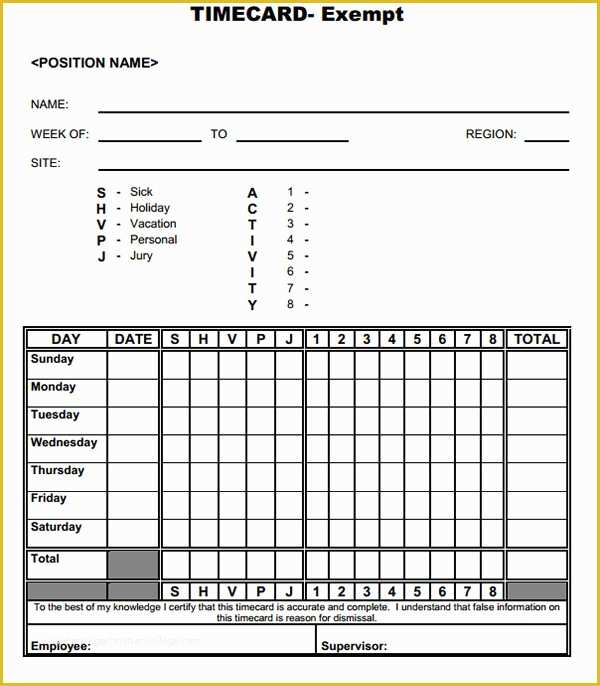 49 Time Card Spreadsheet Template Free