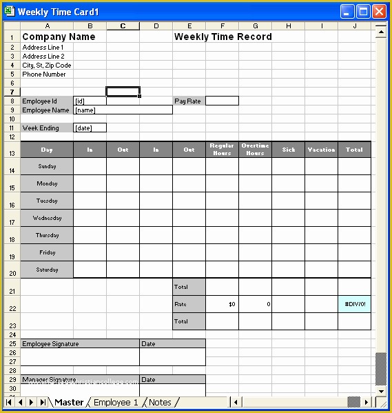 Time Card Spreadsheet Template Free Of Time Card Template
