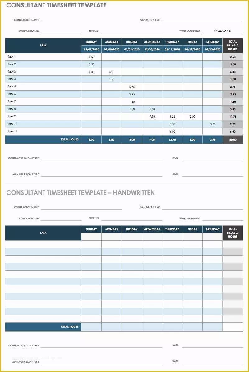 Timesheet for Contractors Template Free Excel Of 17 Free Timesheet and Time Card Templates