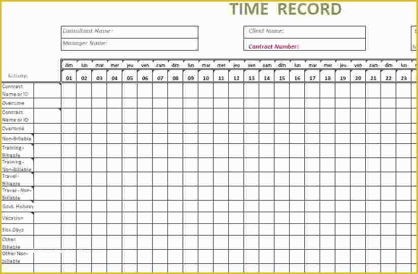 Timesheet for Contractors Template Free Excel Of Construction Time Sheets