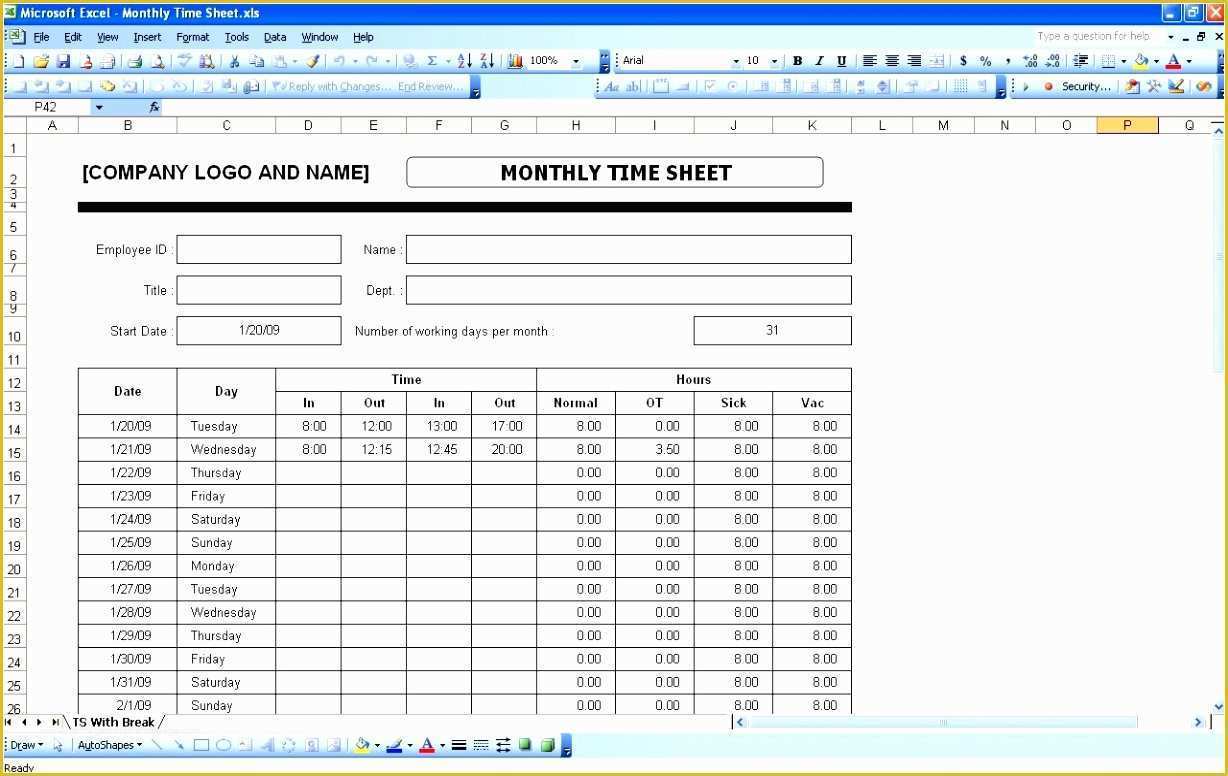 Timesheet Template Excel Free Download Of 10 Monthly Timesheet Template Excel Free Download orrow