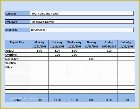 Timesheet Template Excel Free Download Of 14 Sample Payroll Timesheet Templates to Download