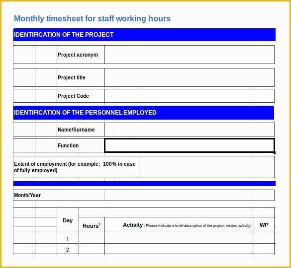 Timesheet Template Excel Free Download Of 25 Excel Timesheet Templates – Free Sample Example