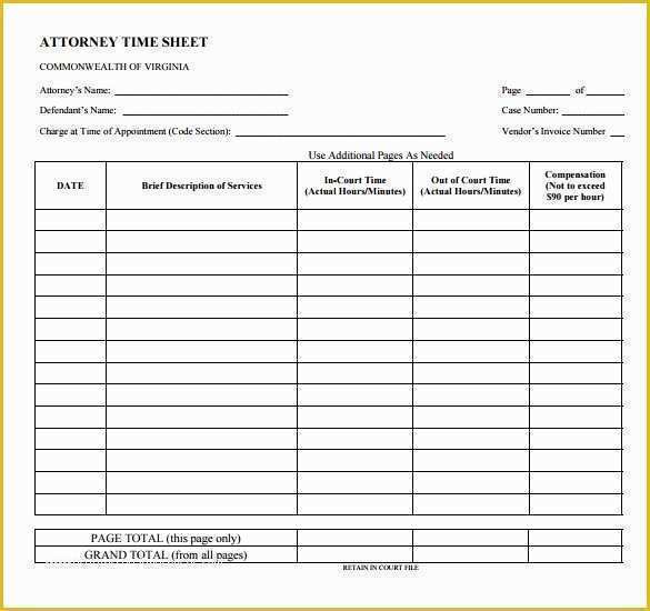 Timesheet Template Free Printable Of 10 attorney Timesheet Templates – Free Sample Example