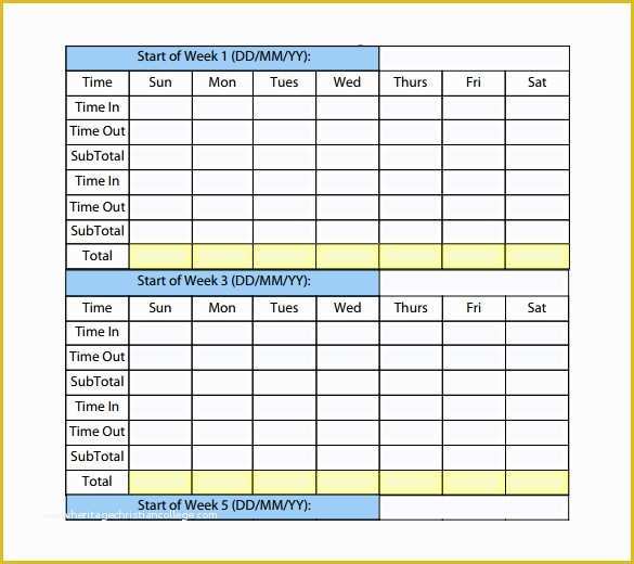 Timesheet Template Free Printable Of 23 Monthly Timesheet Templates Free Sample Example