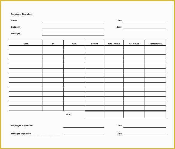 Timesheet Template Free Printable Of 27 Ms Word Timesheet Templates Free Download