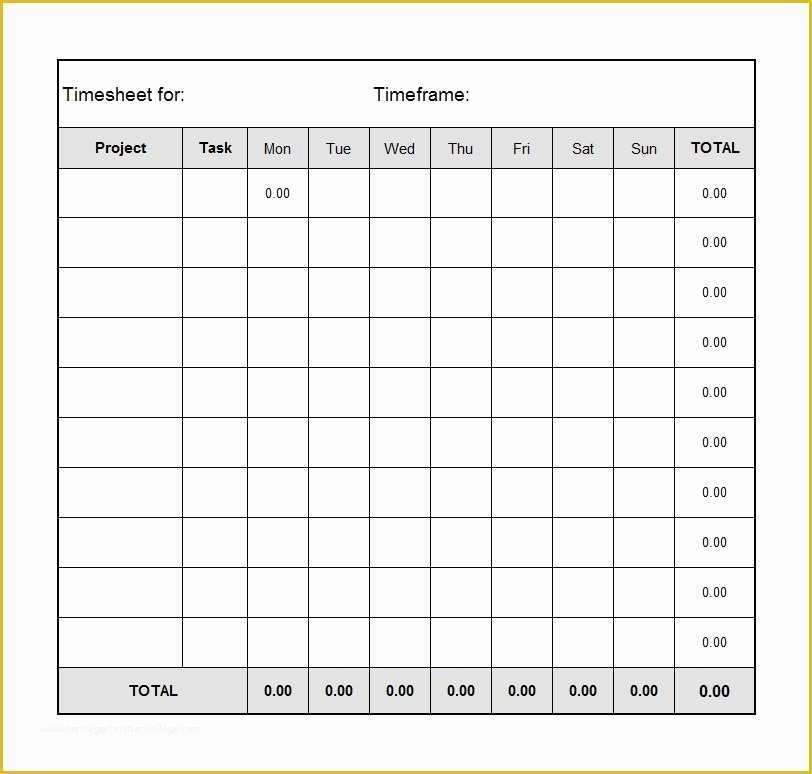Timesheet Template Free Printable Of 40 Free Timesheet Time Card Templates Template Lab