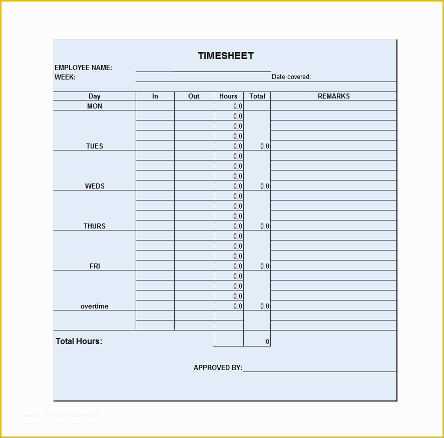 Timesheet Template Free Printable Of 40 Free Timesheet Time Card Templates Template Lab