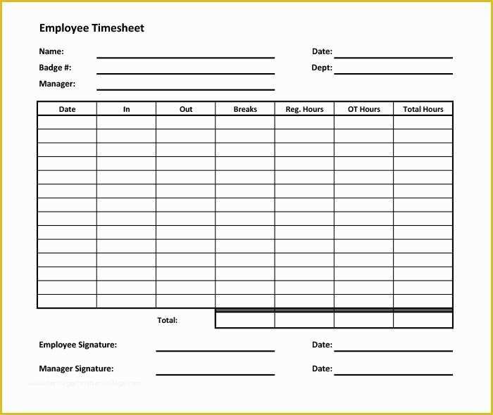 Timesheet Template Free Printable Of 60 Sample Timesheet Templates Pdf Doc Excel