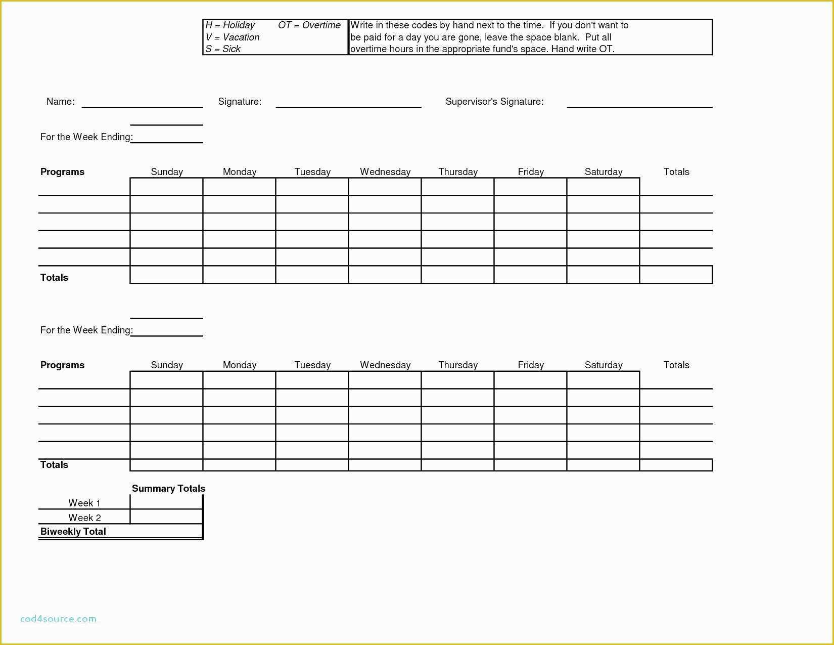 Timesheet Template Free Printable Of Free Printable Timesheet Template – 40 Free