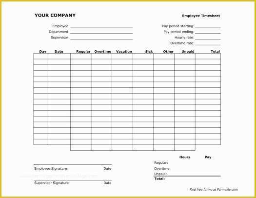 Timesheet Template Free Printable Of Free Semi Monthly Timesheet Landscape From formville