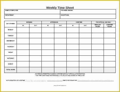 Timesheet Template Free Printable Of Weekly Time Sheet Free Printable Allfreeprintable