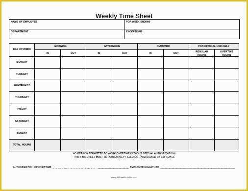 Timesheet Template Free Printable Of Weekly Time Sheet Free Printable Allfreeprintable