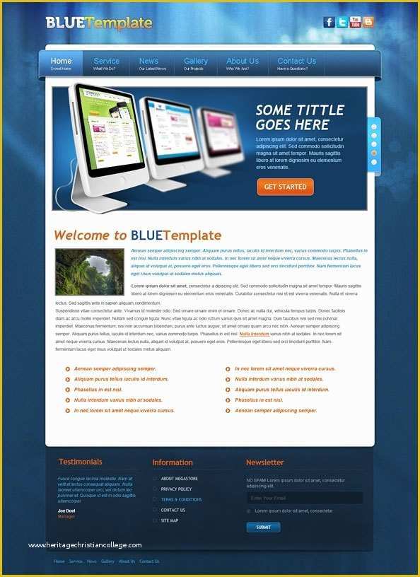 Top Free Jquery Templates for Websites Of Blue Free Css Template with Jquery Slider Free Css Templates