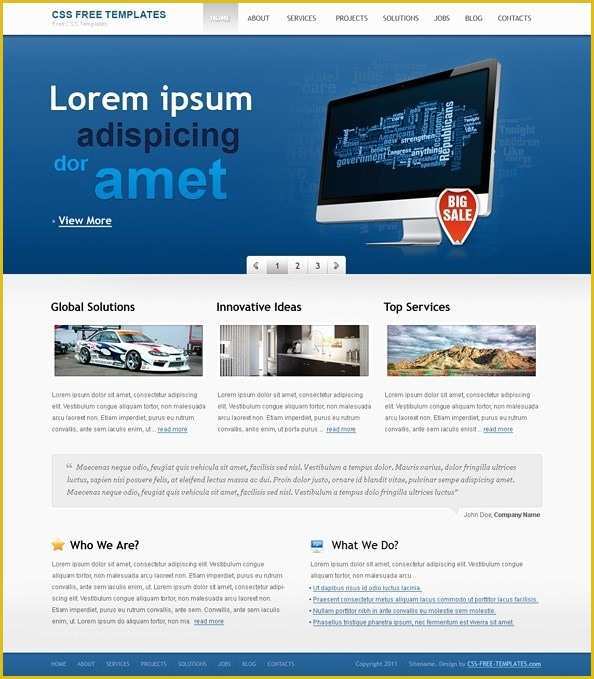 Top Free Jquery Templates for Websites Of Blue Website Css Template with Jquery Slider for Portfolio