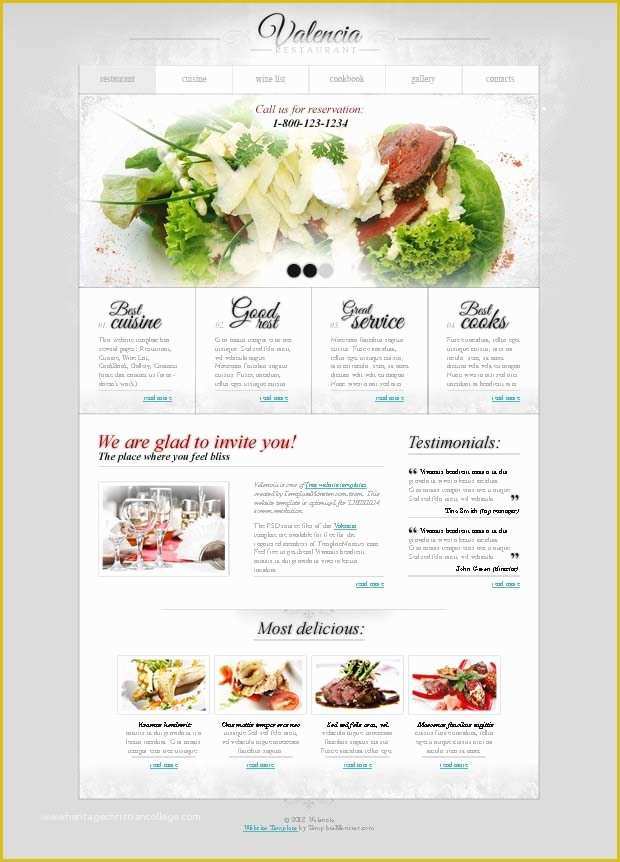 Top Free Jquery Templates for Websites Of Free Website Template with Jquery Slider for Restaurant