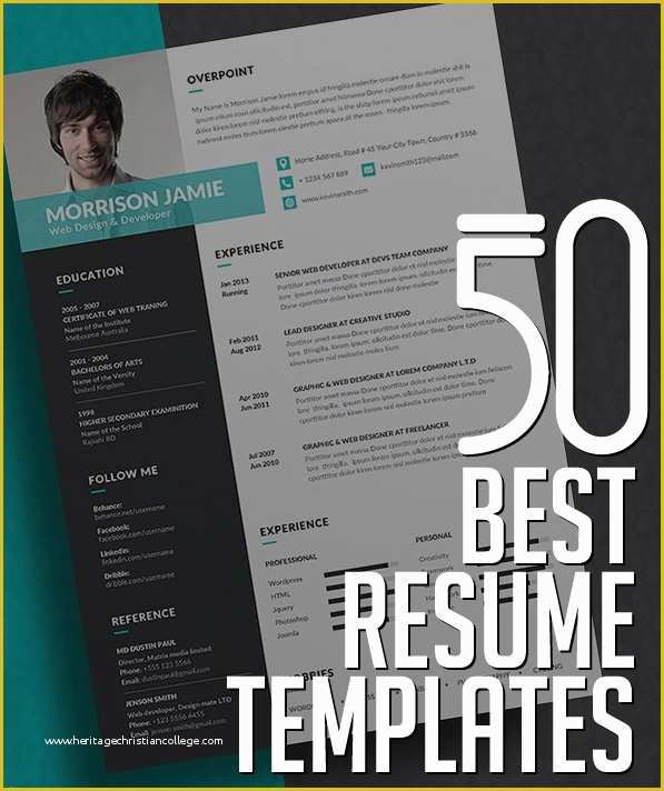 Top Free Resume Templates 2017 Of 50 Best Resume Templates Design