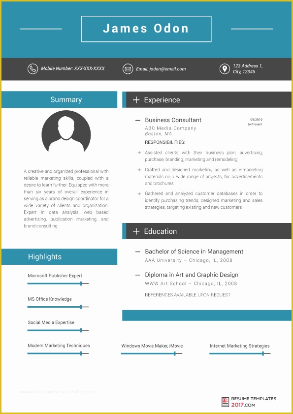 Top Free Resume Templates 2017 Of Marketing Resume Template