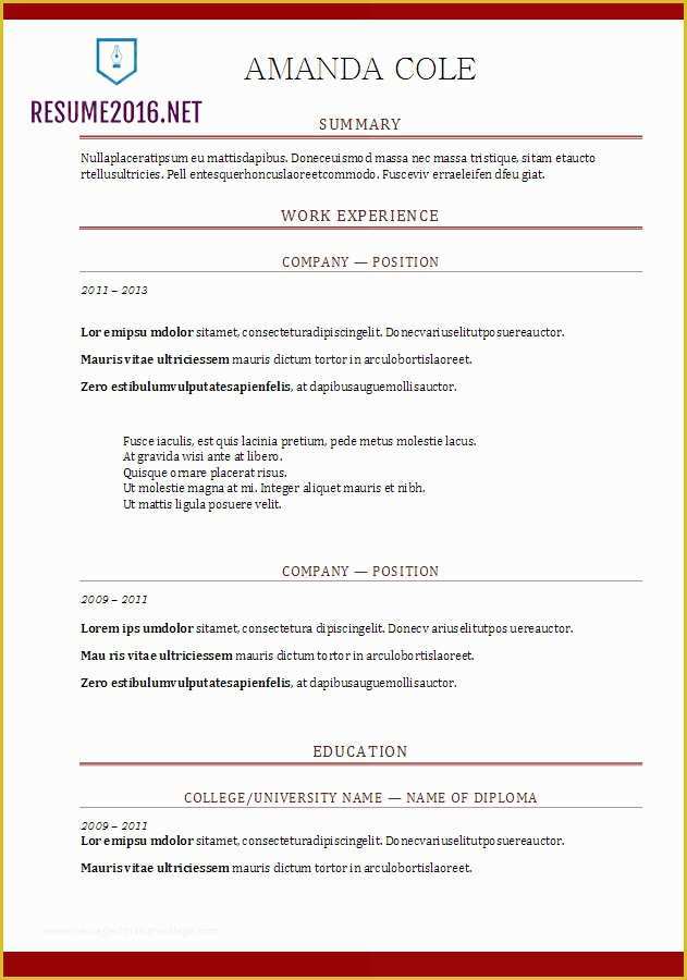 Top Free Resume Templates 2017 Of Resume Template 2018