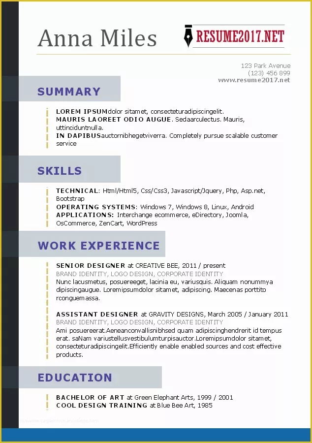 52 top Free Resume Templates 2017