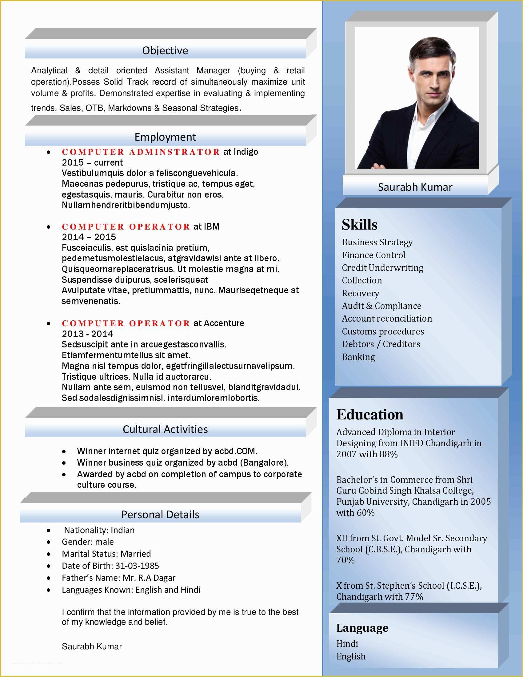 Top Free Resume Templates Of Best Resume Template