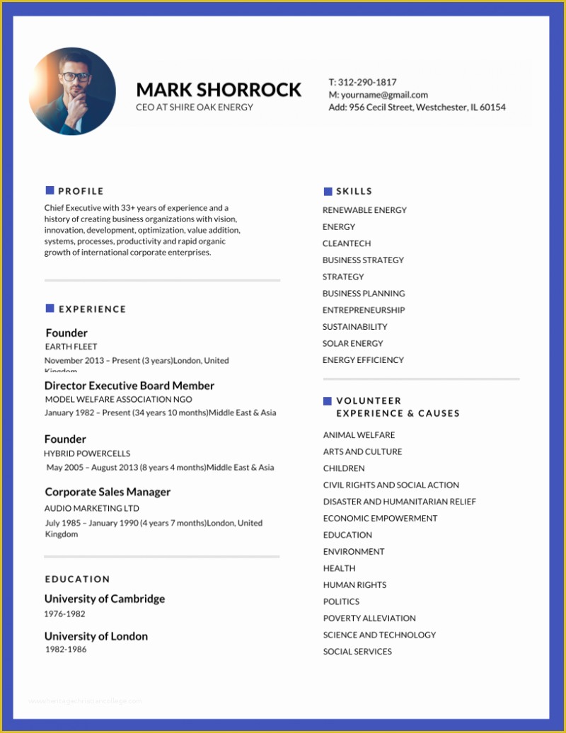 Top Free Resume Templates Of Resume Template Editable