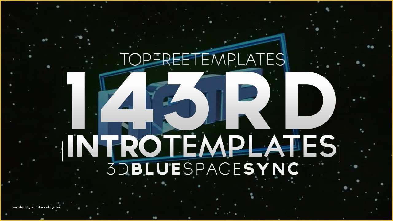 Top Free Templates Of Free Intro Template 3d Blue Space Sync 143 W Tutorial