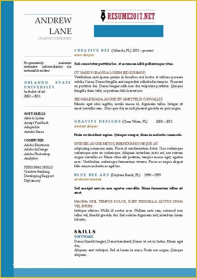 Top Resume Templates 2017 Free Of Resume format 2017 16 Free to Word Templates