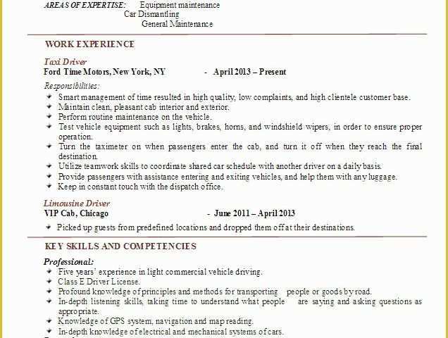 Top Resume Templates 2017 Free Of Taxi Driver Resume Examples 2017