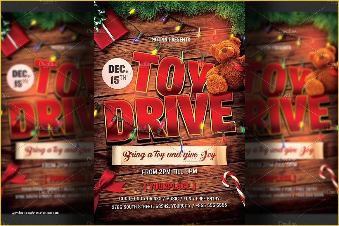 Toy Drive Flyer Template Free Of Christmas toy Drive Flyer Template Flyer Templates