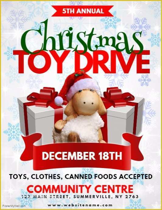 Toy Drive Flyer Template Free Of Christmas toy Drive Flyer Template