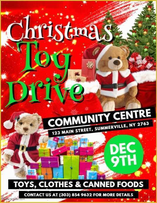 Toy Drive Flyer Template Free Of Christmas toy Drive Flyer Template