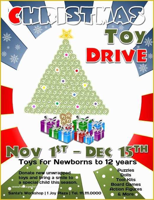 Toy Drive Flyer Template Free Of Download This Free Christmas toy Drive Flyer Template for