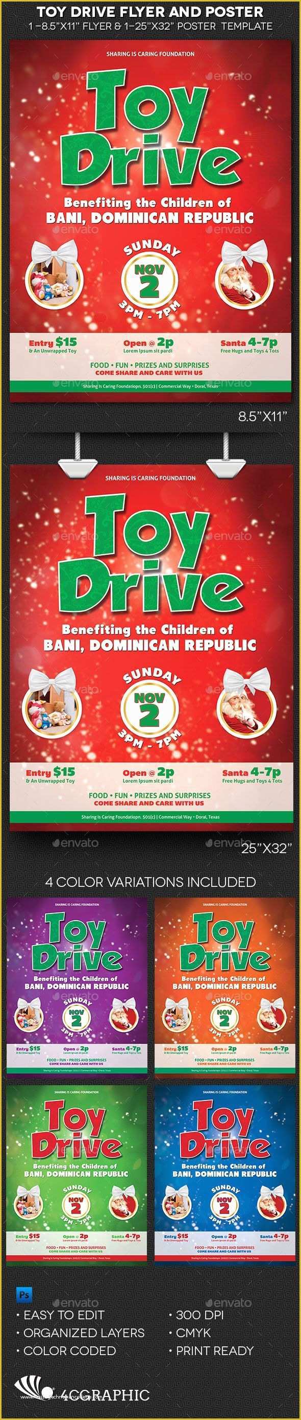 Toy Drive Flyer Template Free Of toy Drive Flyer and Poster Template