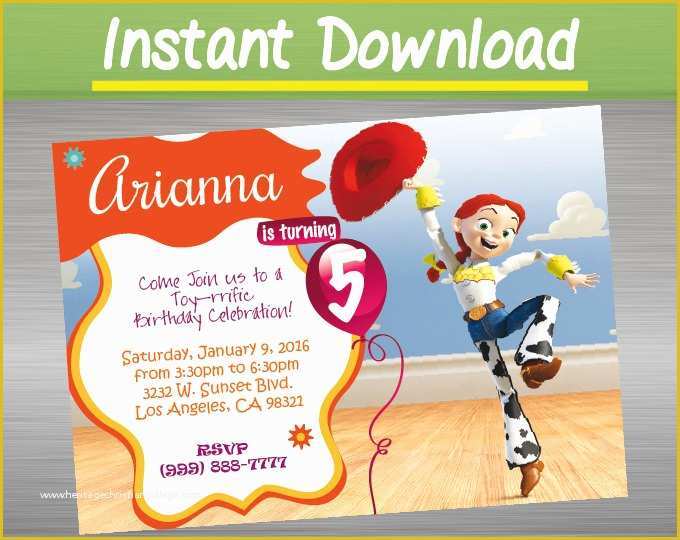 Toy Story Invitation Template Free Download Of Digital Download toy Story Birthday Invitation by