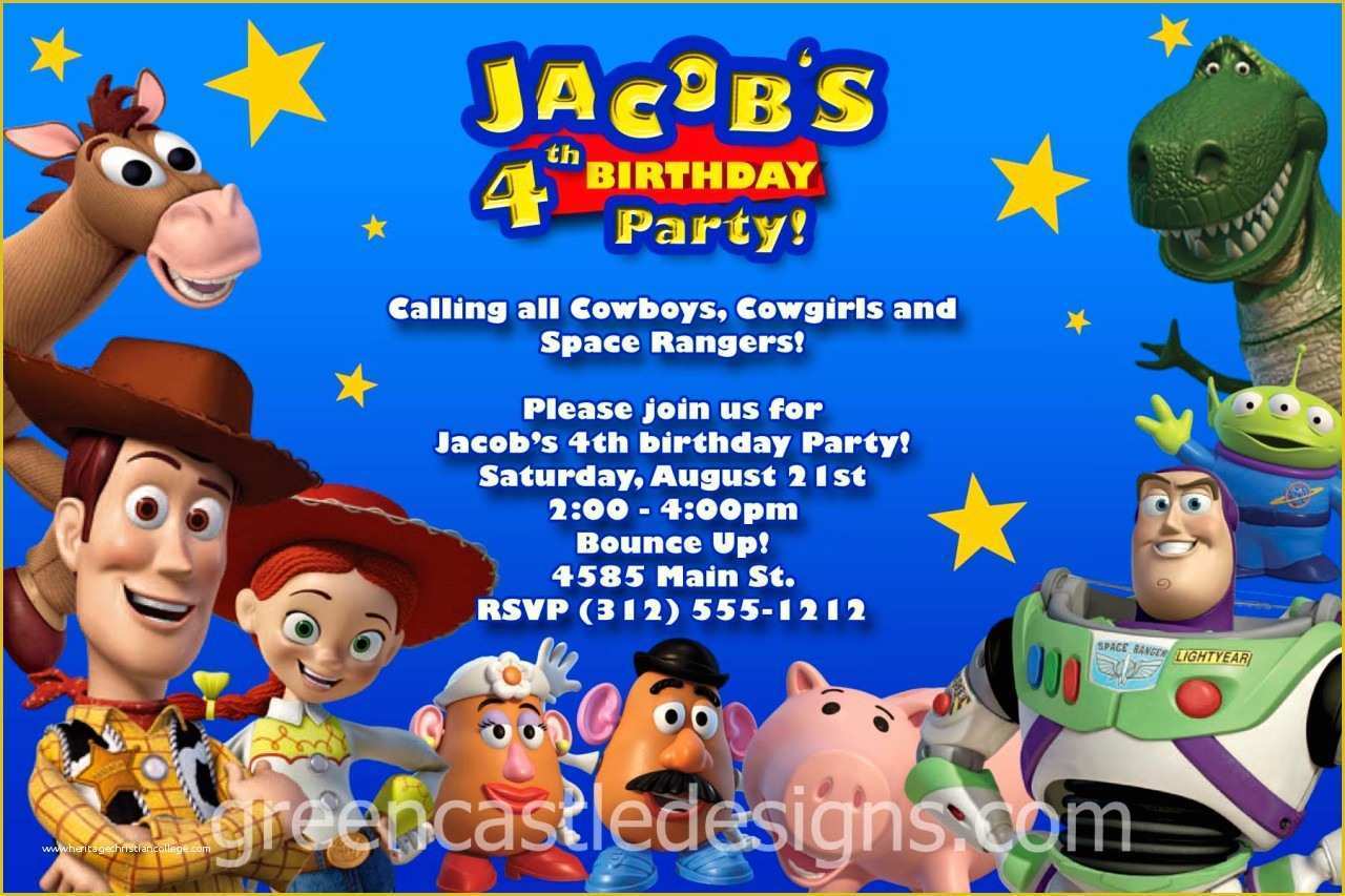 Toy Story Invitation Template Free Download Of Free Personalized toy Story Birthday Invitations Template
