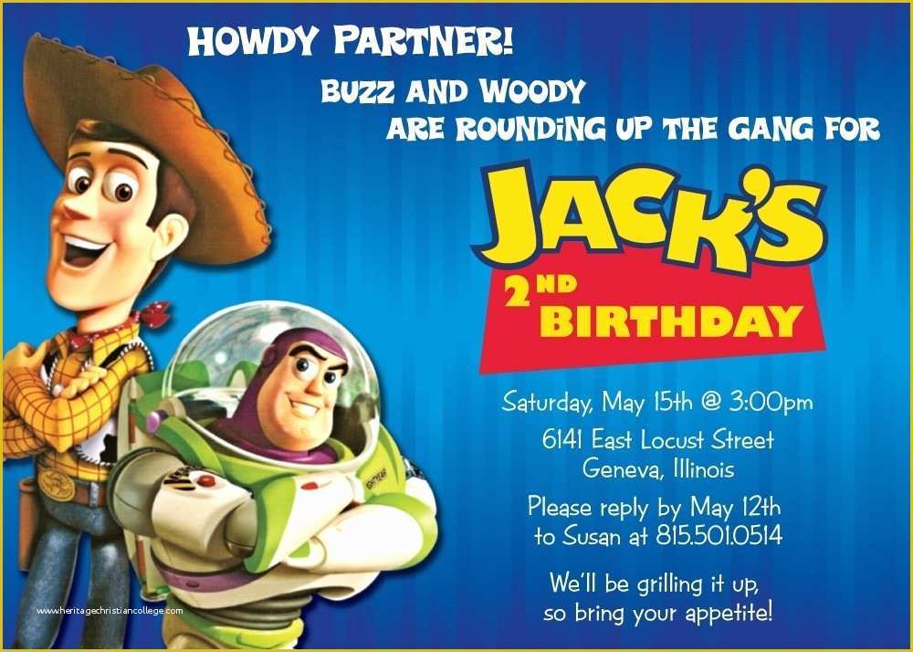 Toy Story Invitation Template Free Download Of toy Story Birthday Invitation Wording Cobypic