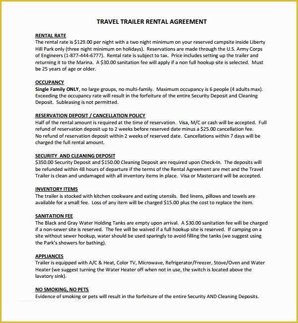 Trailer Lease Agreement Template Free Of 11 Trailer Rental Agreement Templates – Pdf